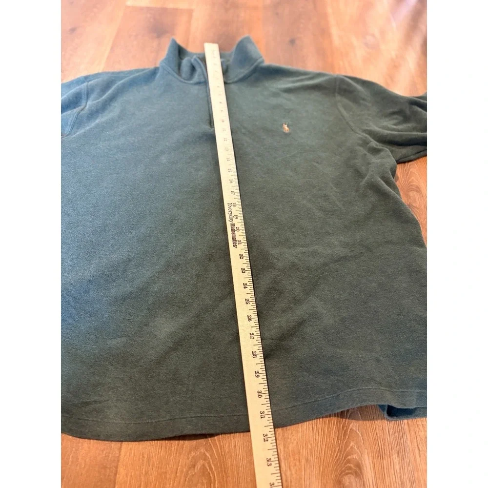 Polo Ralph Lauren Mens Olive Hunter Green EstateRib Quarter Zip Pullover XL Tall